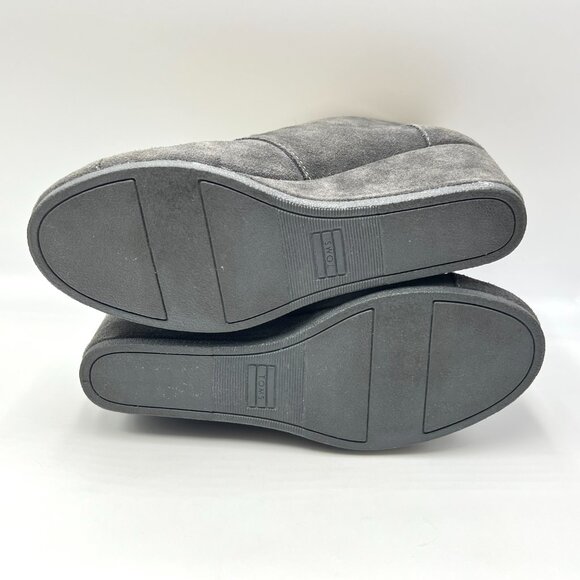 Toms Womens Size 10 10M Gray Suede Leather‎ Wedge Ankle Boots Booties Shoes - Picture 9 of 12